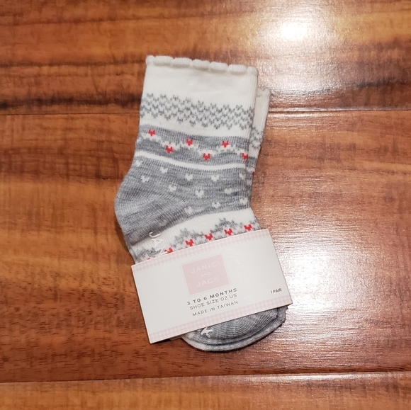 Janie and Jack EUC 3-6 months fair isle sweater set, bodysuit, hat and socks - Picture 14 of 15